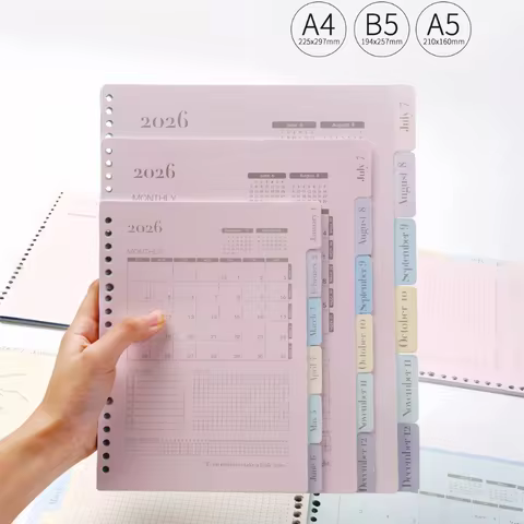 13-page 2026 calendar plan, A4 B5 A5 macaron color 2026 calendar Plan Split Page loose-leaf change C