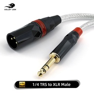 สายเป็น XLR GOLLEY LION 1/4 TRS 6.35Mm TRS เป็น XLR ชายสาย TRS ไตรมาส TRS เป็น XLR ชายสายเคเบิลเสริม