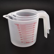 3pcs 250/500/1000ml Baking Liquid Measuring Cups PVC Scale Cup Plastic Measuring Volume Beaker Kitchen Baking Tools