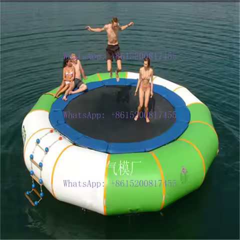 (Random color）Water jumping bed trampoline large water pass outdoor inflatable water hot wheel seesa
