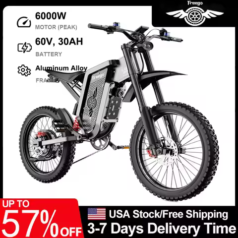 ebike Freego X2 Electric Motorcycles Brushless Gearless Motors 6000W 60V/30Ah Lithium Battery 50MPH 
