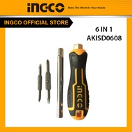 Tuốc nơ vít bộ 6 đầu vít bộ tua vít 6 trong 1 Ingco AKISD0608 SL5 SL6 PH1 PH2 6mm 8mm