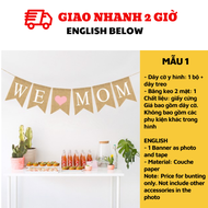 Bộ dây cờ trang trí Ngày của Mẹ nhiều mẫu Mothers Day Bunting mfd07