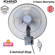 Khind 18" Wall Fan WF1811 c/w 3 Years Warranty, 4 blades for stronger air delivery, 3-speed regulator instead of pull cord for convenience and durability, Motor with ball-bearing for extra durability &amp; Motor with safety thermal fuse (Kipas Dinding/电风扇)