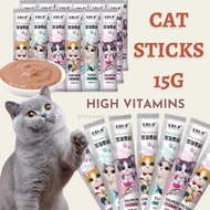Cat Sticks Cat Treats Vitamin Probiotics Supplement Cat Snacks Cat Wet Food Tuna Chicken Salmon 猫条 Makanan Ringan Kucing