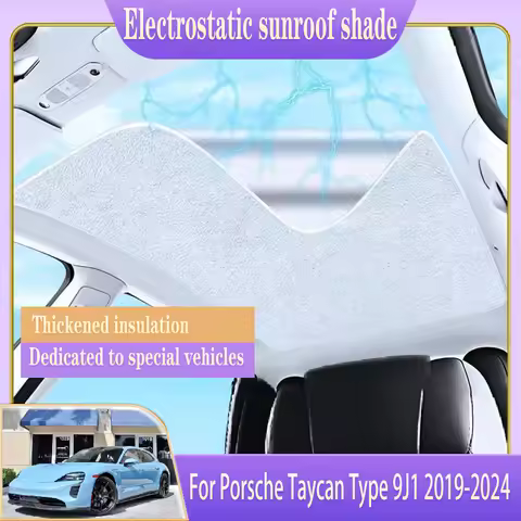 Car Roof Sunshade Fit For Porsche Taycan Type 9J1 2019-2024 Electrostatic Adsorption Sunroof Sunshad