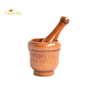 Wooden Mortar and Pestle Set,Mortar and Pestle Wood Wooden Mortar Pestle Grinding Bowl Set Garlic Crush Pot Kitchen Tool Durable
