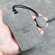 Suede Leather Car Key Fob Case Cover For Hyundai Genesis GV80 GV90 G70 G90 GV70 GV60 Card 2023 Pure 