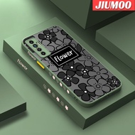 เคส JIUMOO สำหรับ Tecno Camon 17P Spark 8 Pro Spark 8 P เคสแฟชั่นลายดอกไม้สีดำบางดีไซน์ใหม่ขอบสี่เหลี่ยมด้านกันกระแทกเคสโทรศัพท์แบบแข็งใสปลอกซิลิโคนฝาครอบกล้องป้องกันเต็มรูปแบบ