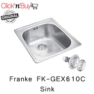 Franke GENEVA GEX 610C Sink. Also known as FK-GEX610C. Stainless Steel 304. Switzerland Origin. Loca