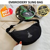 EMBROIDERY SULAM J-20 CHENGDU FIGHTER JET uniqlo Canvas Crossbody Shoulder Bag Tote bag Sling Bag