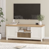 60inch Tv Kabinet/Cabinet TV Entertainment Unit with Sea Grass Basket for Home Living 7332