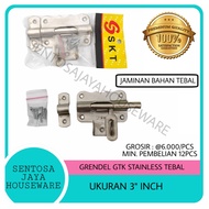 3IN STAINLESS SLOT GRENDEL / 3 INCH THICK LOCK OVERVAL SLOT GRENDEL