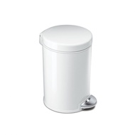 Simplehuman CW1853 4.5L Stainless Steel Mini Round Step Can (White)