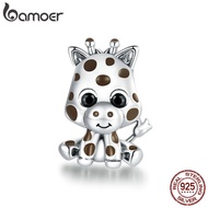 bamoer Authentic 925 Sterling Silver Baby Giraffe Charm for Original Silver DIY Bracelet or Bangle jewerly Make SCC1691