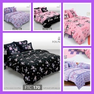 Kuromi Bed Sheet (Not Including Duvet) Size 3.5/5/6 Feet Authentic Fountain Brand License FTC153 FTC