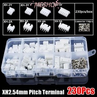 MESHOPMY 230Pcs Pin Connector, Male And Female XH2.54 2.54mm Pitch Terminal, 2p 3p 4p 5pin 4 Value H