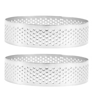 2Pcs Round Tarts Rings Stainless Cake Rings Metal Mousse Circle Baking Gadget