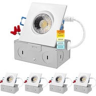 Luxrite 3 Inch Square Gimbal Lampu Led Tersembunyi Dengan Kotak Persimpangan 8W 5 Cct Warna Dapat Di
