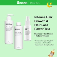 andSons Intense Hair Growth Gift Set for Men | Shampoo + Conditioner + 3% Redensyl Serum + Dermaroll