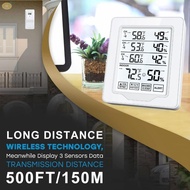 Indoor Outdoor Sensor 500FT Transmission Range Accurate Temperature Readings
