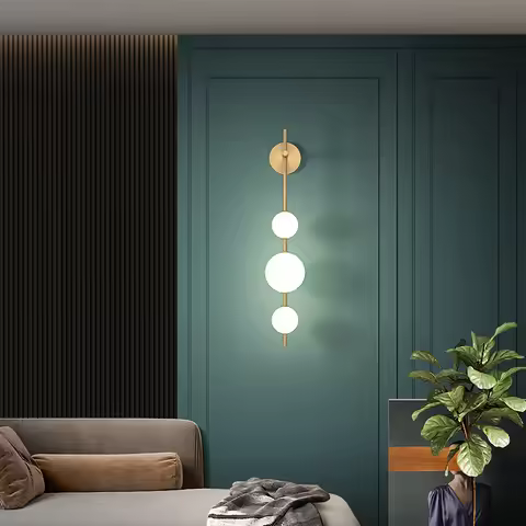 Nordic Vertical Globle Wall Lamp Sconce Light for Living Room Bedroom