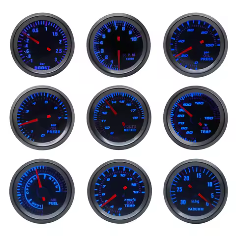 52mm Boost/Vacuum/Water Temp/Oil Temp/Oil Press/Voltage/Tachometer/Air Fuel Ratio/EGT Gauge Analog B