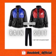 Honda Yamaha Rainsuit Baju Hujan High Quality Rain Coat Suit Motorcycle Raincoat XDot RC08 100% Wate