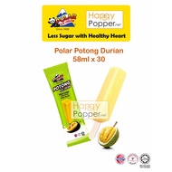 Happypopper Polar Ice Cream 58ml x 30 pcs Durian Flavour Potong Ice Cream Frozen Snack Aiskrim