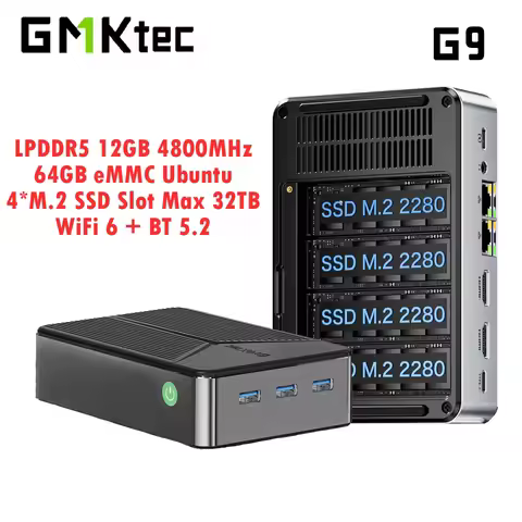 GMKtec G9 Nucbox Mini PC Intel N150 MINI NAS Windows 11 Pro LPDDR5 M.2 2280 SSD WiFi6 BT 5.2 Triple 
