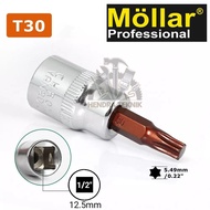KUNCI SOCK BINTANG T30 STAR BIT SOCKET KUNCI SOK T30 STAR BIT SOCKET BAJA S2 - CHROME VANADIUM