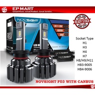 NOVSIGHT F03 Lampu LED kereta Cerah 90W carlights HB3 HB4 H11 H4 H7 15000LM 6500K Auto Headlamp / Ca