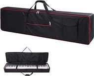 88 Key Keyboard Case Carrying Piano Cover, Keyboard Gig Bag with 2-Pocket Keyboard Bag,600D Durable Oxford Inside Padded Full Coverage Dust for Protect Digital Piano Covers 88 keys 53.5"x11.4"x5.5"…