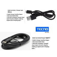 (black) Usb C & micro charger cable tecno spark GO 1 (KC1) - spark GO 1S (KL4H) - spark GO 2020 (KE5