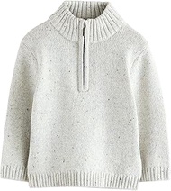 Boys 1/4 Zip Knitted Jumper, neutral, 74-80