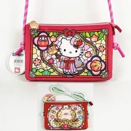 香港Sanrio三麗鷗Kitty Lulu The Piggy罐頭豬 賀年彩繪色小童利是斜挎包 8278