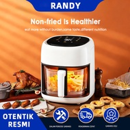 RANDY Air Fryer & Dehydrator 8 in 1 Function EAF777 4.5L Capacity with Panoramic Glass 360 ViewZH022