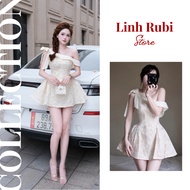 Linh Rubi Store V77 high-end off-the-shoulder lace design dress