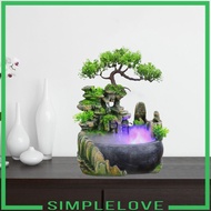 【Simplelove】Wealth Feng Shui Company Office Tabletop Ornaments Desktop Flowing Water Waterfall Fountain With Color
