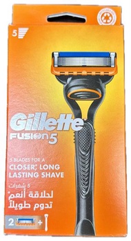 吉列 Gillette Fusion5 - 男士剃鬚刀套裝 1刀柄連2片替換刀片 #5層超順刀片 刮鬍刀 舒適滑動技術 送黏貼式掛架1個 #6946 平行進口版