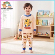 Tinytreasures19 Nb-5yrs old Longsleeve Pajama Pure Cotton Set for Girl Boy Kids OOTD Sleepwear Gift