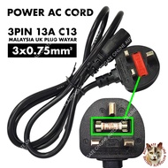 3 PIN C13 Malaysia (UK) 13A Fused Power Cord Cable Wire for Desktop PC LCD Monitor Laptop Printer CC