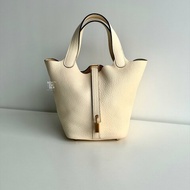 99新🆕 Hermès 愛馬仕 Picotin18 奶油白金釦