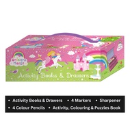 Unicorn Magic Colouring & Activity Drawers Set For Kids with Activity Books & Stationery