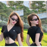 Women's elastic crop top, smooth and cool, women's gym, aerobic, dance shirt, women's gym shirt, wom