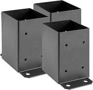 SPACEUP 4×4 Post Base 3 Pcs, Deck Post Base 3.6 x 3.6 inch, Heavy Duty Post Anchor Base Matte Black