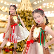 ชุดกวางเรนเดียร์ Reindeer Costume Christmas กวางเรนเดียร์ แฟนซีแม่ลูก ไฟกระพริบ คริสต์มาส