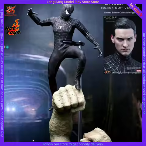 In Stock HOTTOYS HT 1/6 MMS165 Spider-Man Black Spider Peter Parker Tobey Maguire Movable Model Gift