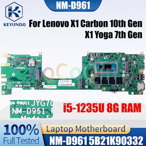 For Lenovo Thinkpad X1 Carbon 10th Gen/ X1 Yoga 7th Gen Notebook Mainboard NM-D961 With i5-1235U 8G 
