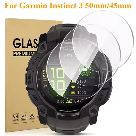 Screen Protector For Garmin Instinct 3 AMOLED SOLAR 50mm 45mm Tempered Glass Protection Watch Film S